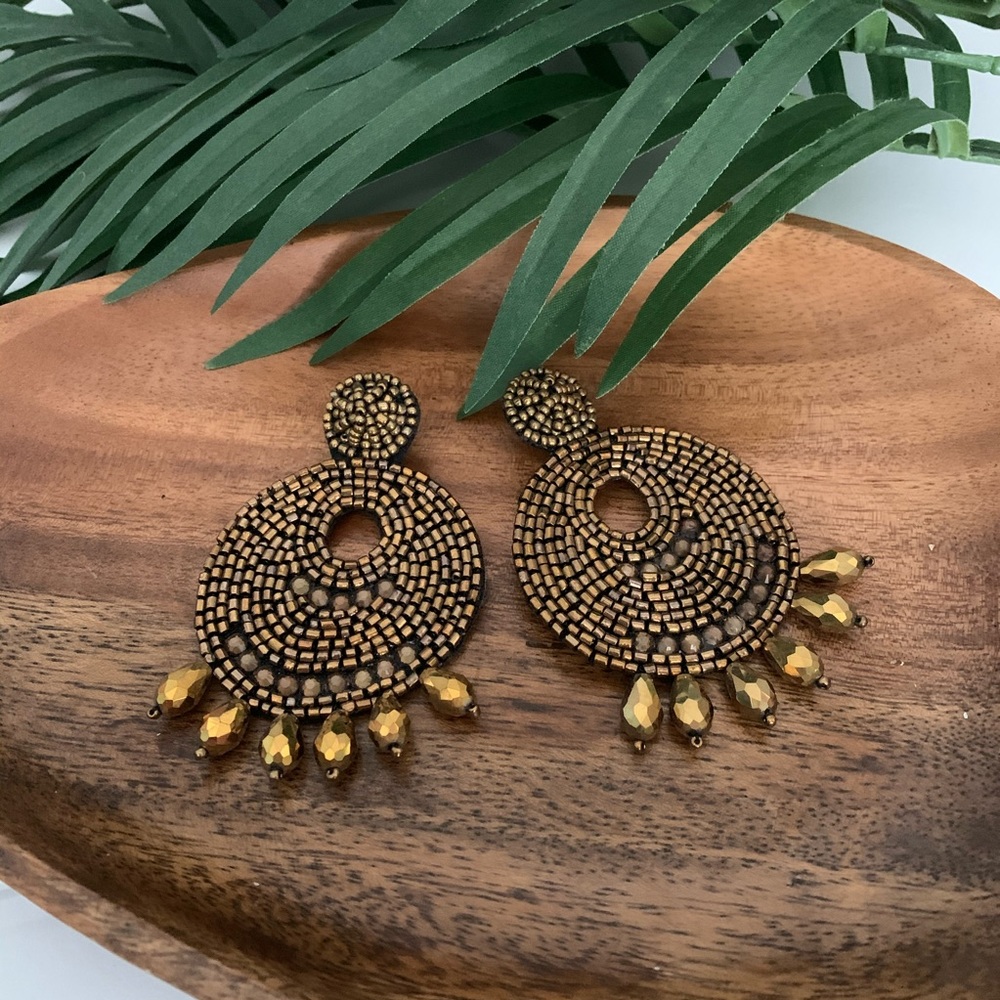 Gold beaded earrings